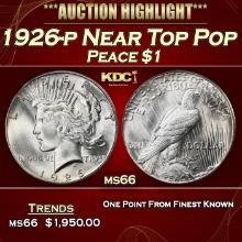 1926-p Peace Dollar Near Top Pop $1 ms66 SEGS