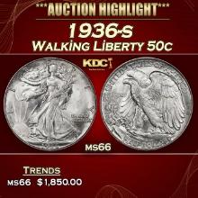 1936-s Walking Liberty Half Dollar 50c ms66 SEGS