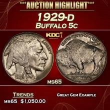 1929-d Buffalo Nickel 5c ms65 SEGS