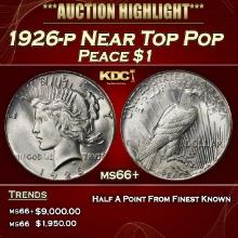 1926-p Peace Dollar Near Top Pop $1 ms66+ SEGS