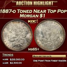 1887-o Morgan Dollar Toned Near Top Pop $1 ms65+ SEGS