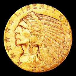 1916-s Gold Indian Half Eagle $5 ms64 USCG