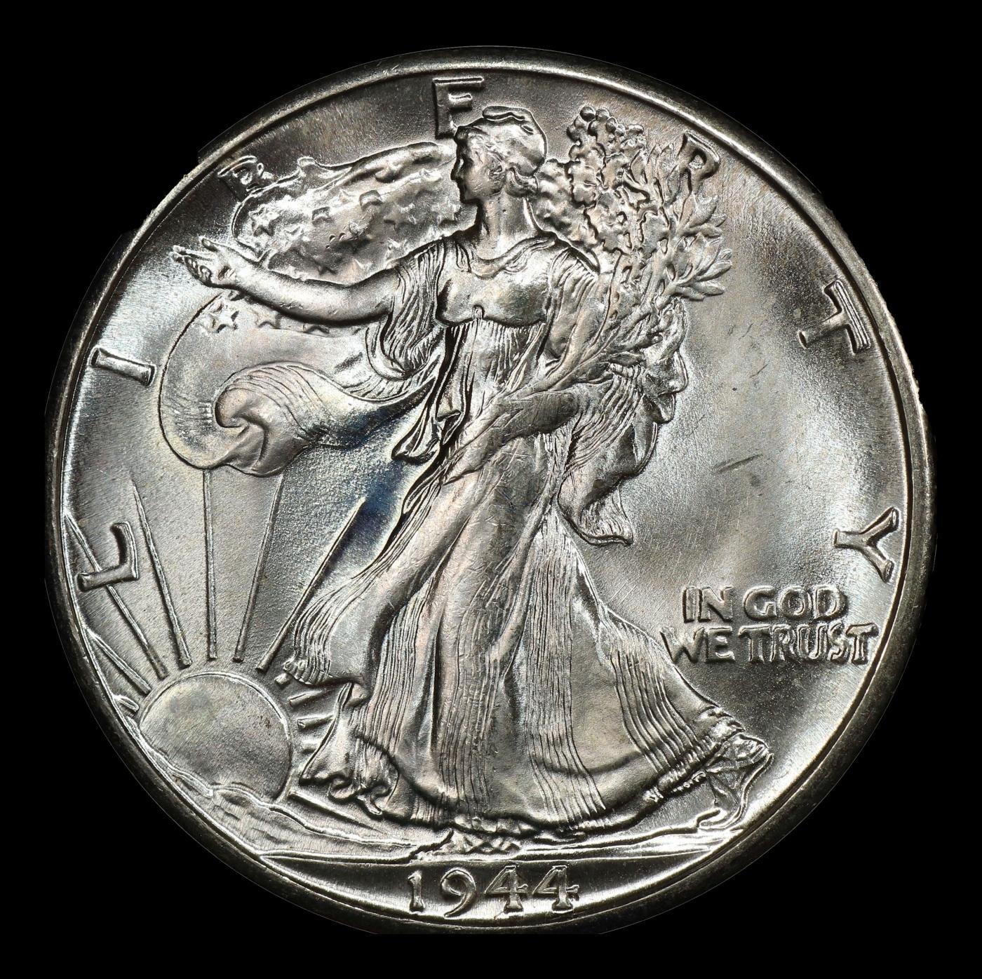 1944-d Walking Liberty Half Dollar Near Top Pop 50c ms67 SEGS