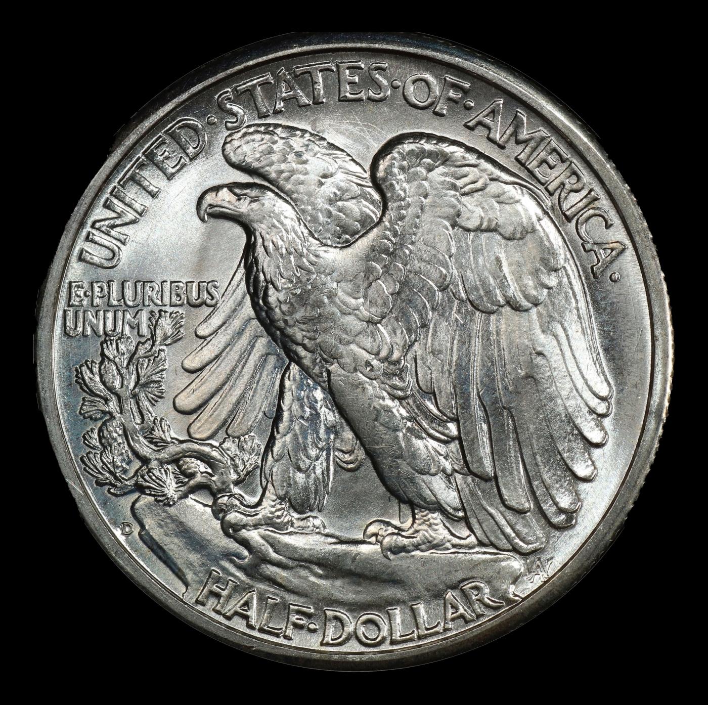 1944-d Walking Liberty Half Dollar Near Top Pop 50c ms67 SEGS