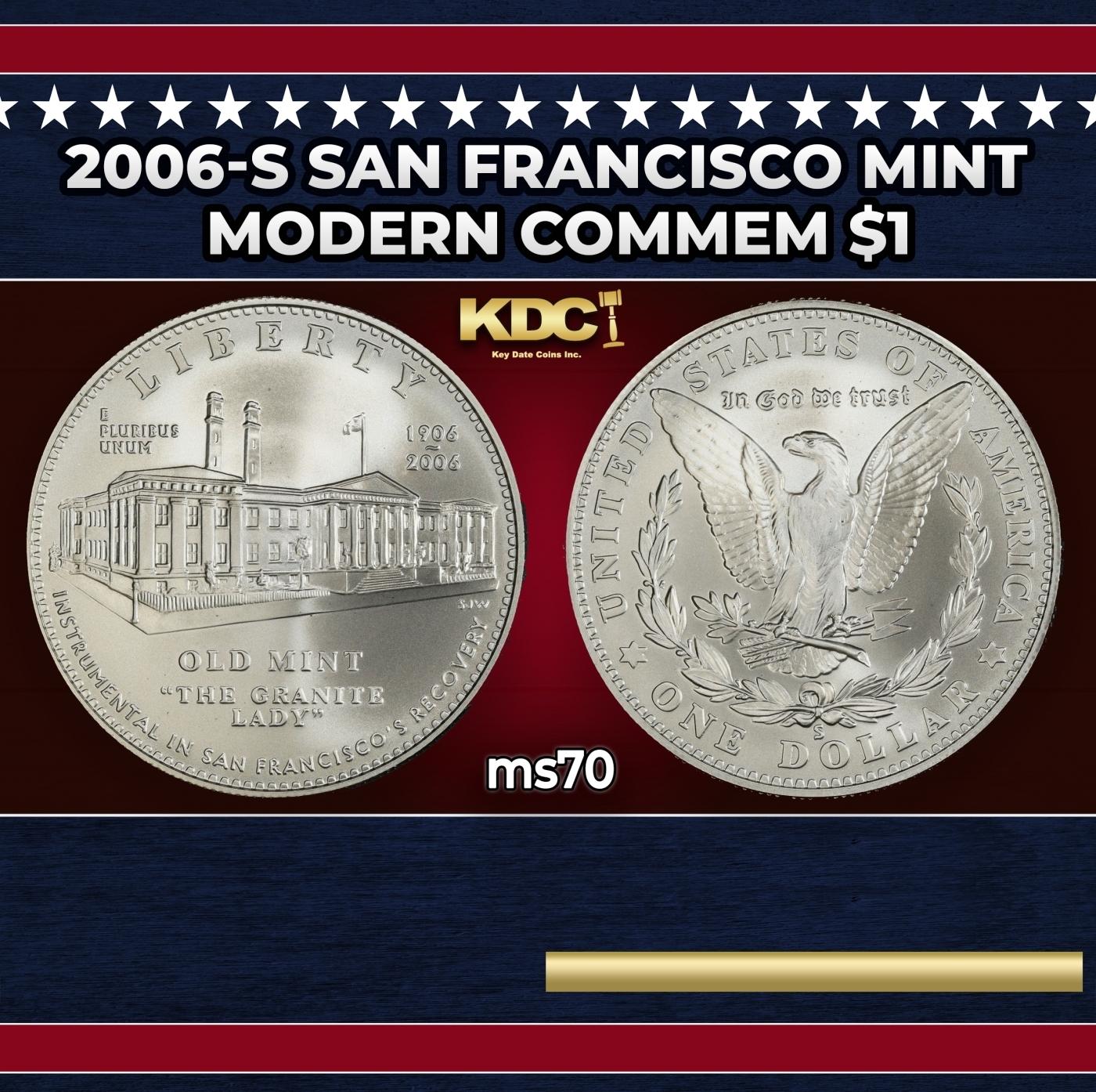2006-s San Francisco Mint Modern Commem Dollar $1 ms70 SEGS