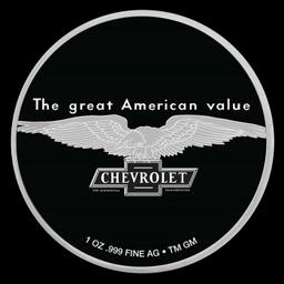 1939 Chevrolet Service Sign Colorized Style - 1 oz Silver Round Round