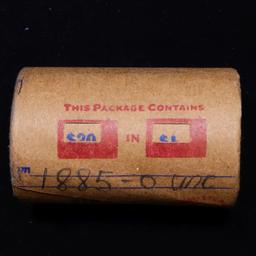 Full solid date 1885-o Uncirculated Morgan silver dollar roll, 20 coins