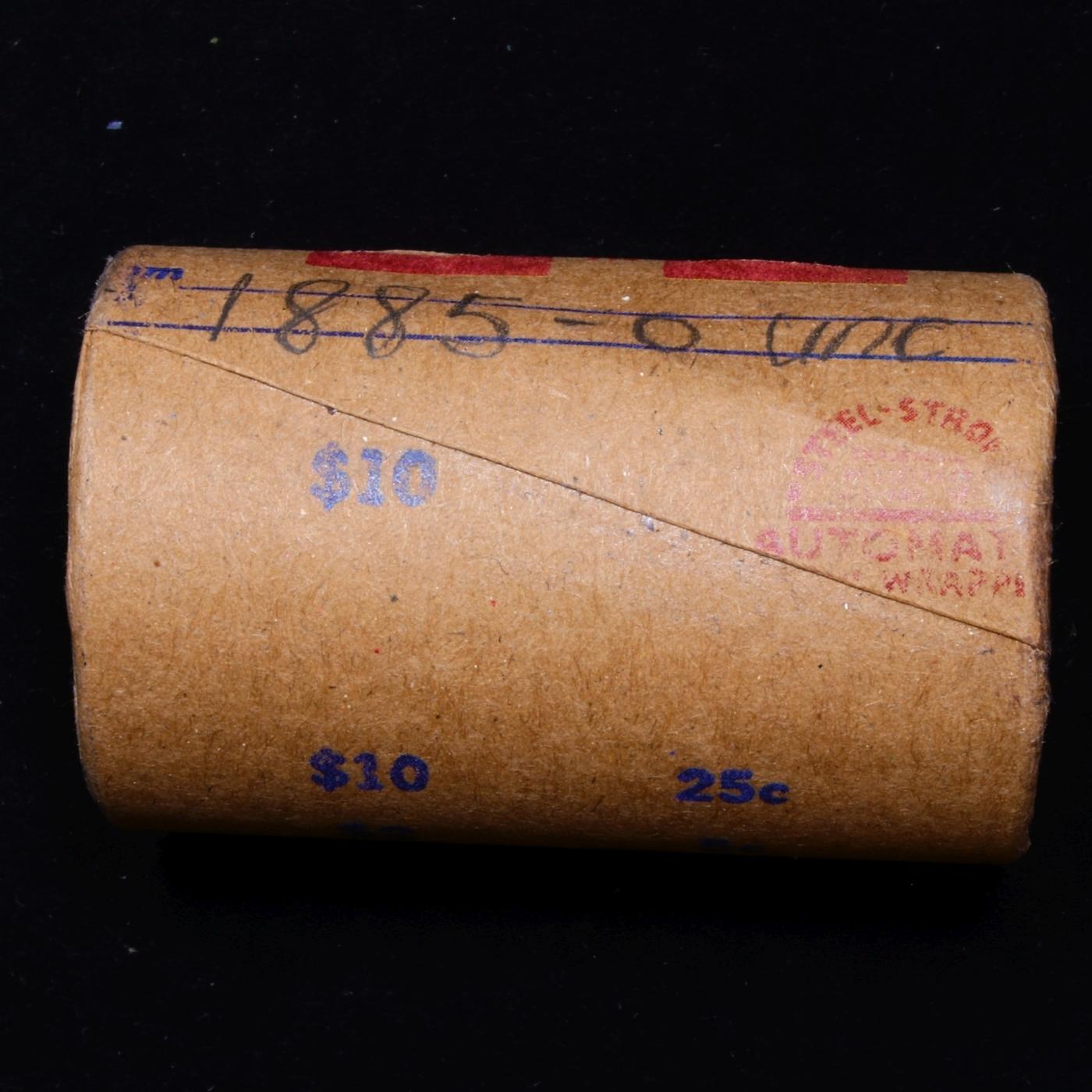 Full solid date 1885-o Uncirculated Morgan silver dollar roll, 20 coins