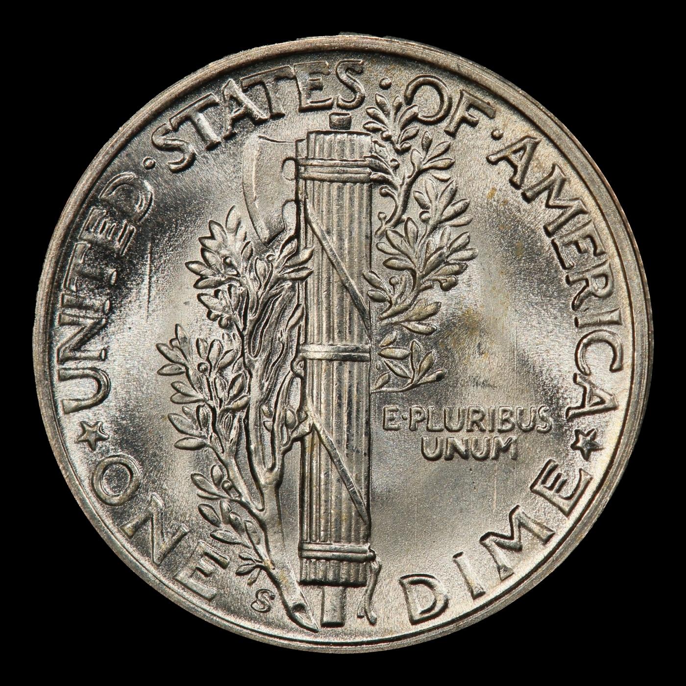 1945-s Mercury Dime 10c ms67 fsb SEGS
