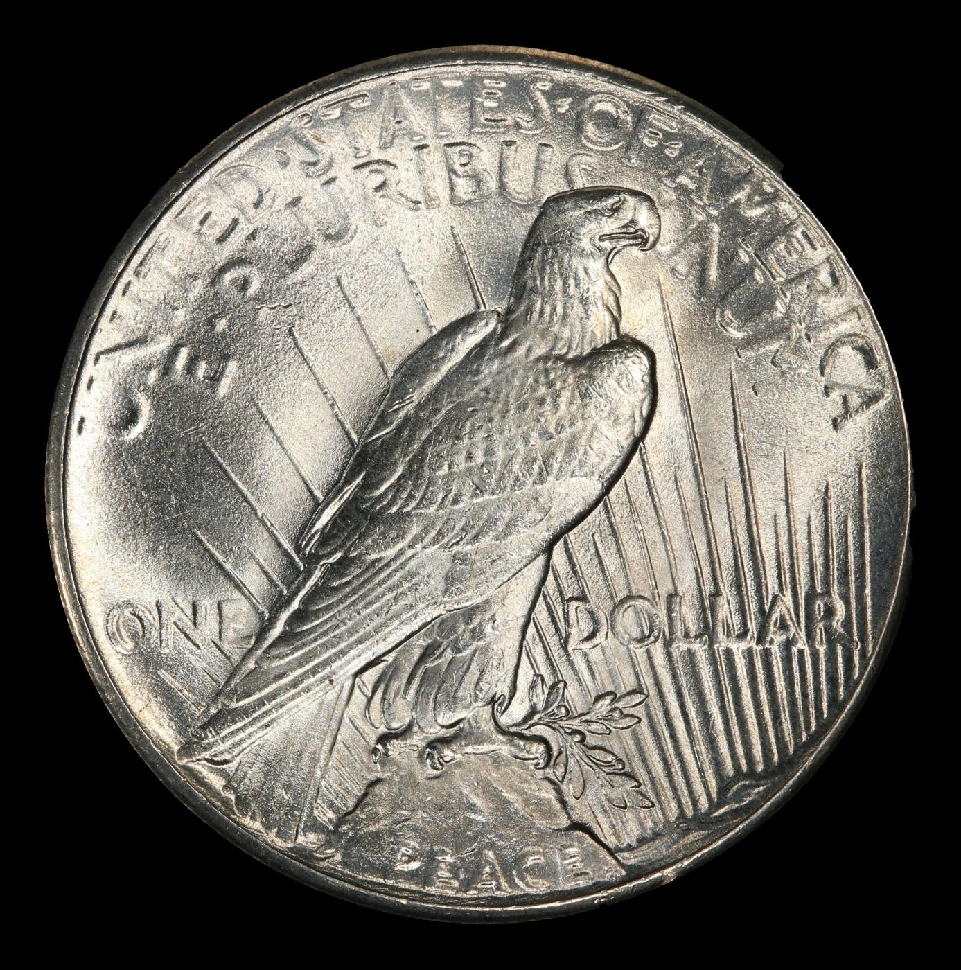 1927-p Peace Dollar Near Top Pop $1 ms65 SEGS
