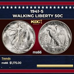 1941-s Walking Liberty Half Dollar 50c ms66 SEGS