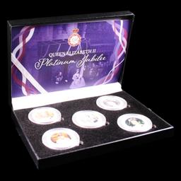 5 Coin Queen Elizabeth II - The Platnium Jubalee - Silver Plated Round Collection