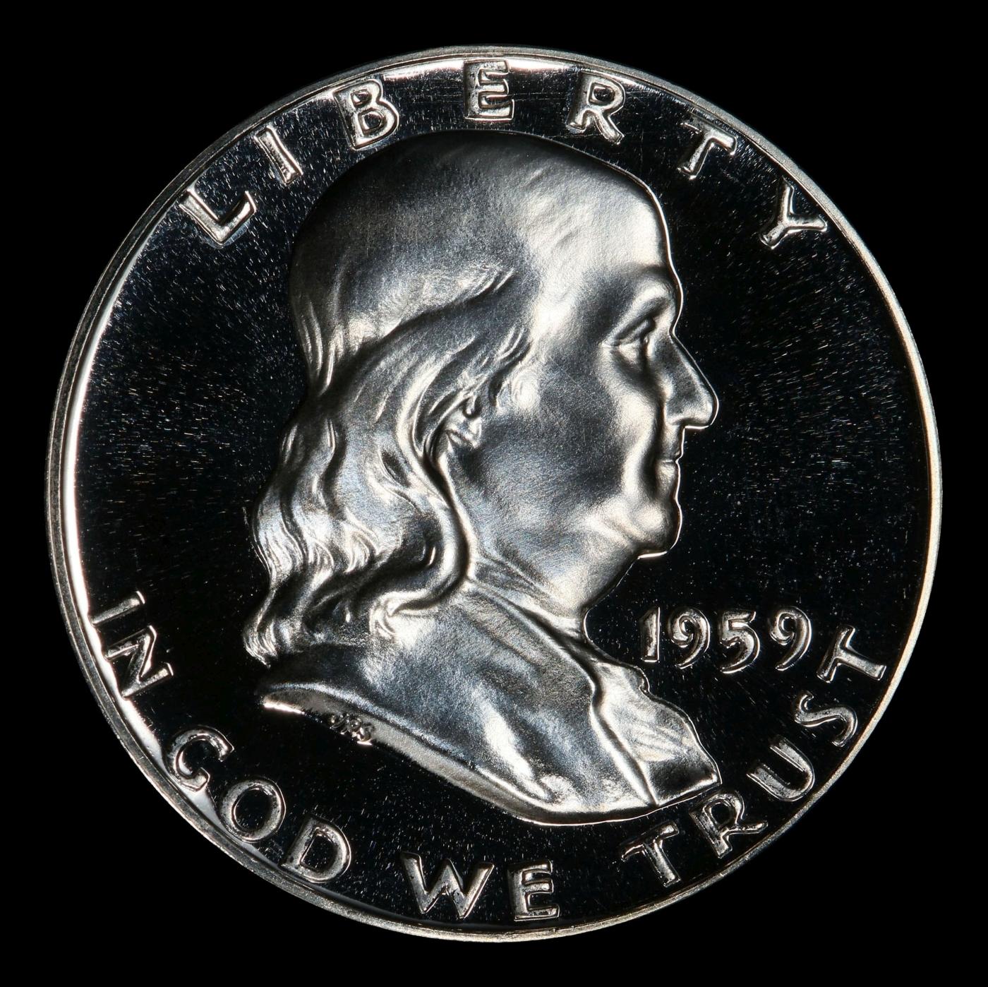 1959 Proof Franklin Half Dollar 50c pr67+ DCAM SEGS