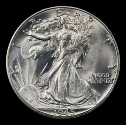 1945-d Walking Liberty Half Dollar 50c Grades ms66