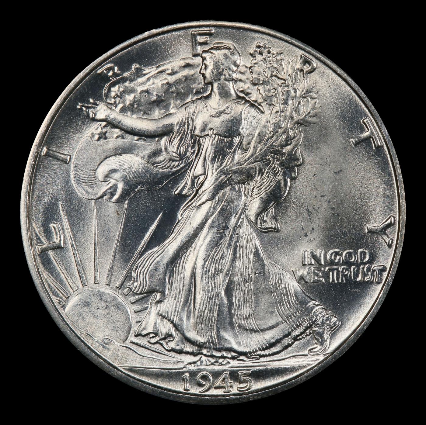 1945-d Walking Liberty Half Dollar 50c Grades ms66