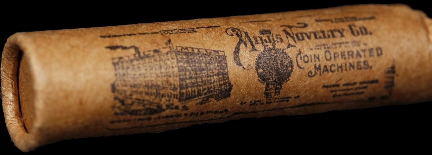 NEW! *WatchmakerÂ’s Hoard* Original Covered End Mills Novelty Co. Mixed Lincoln Wheat Cent Roll 1c 5
