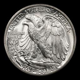1939-d Walking Liberty Half Dollar Near Top Pop 50c ms67+ SEGS