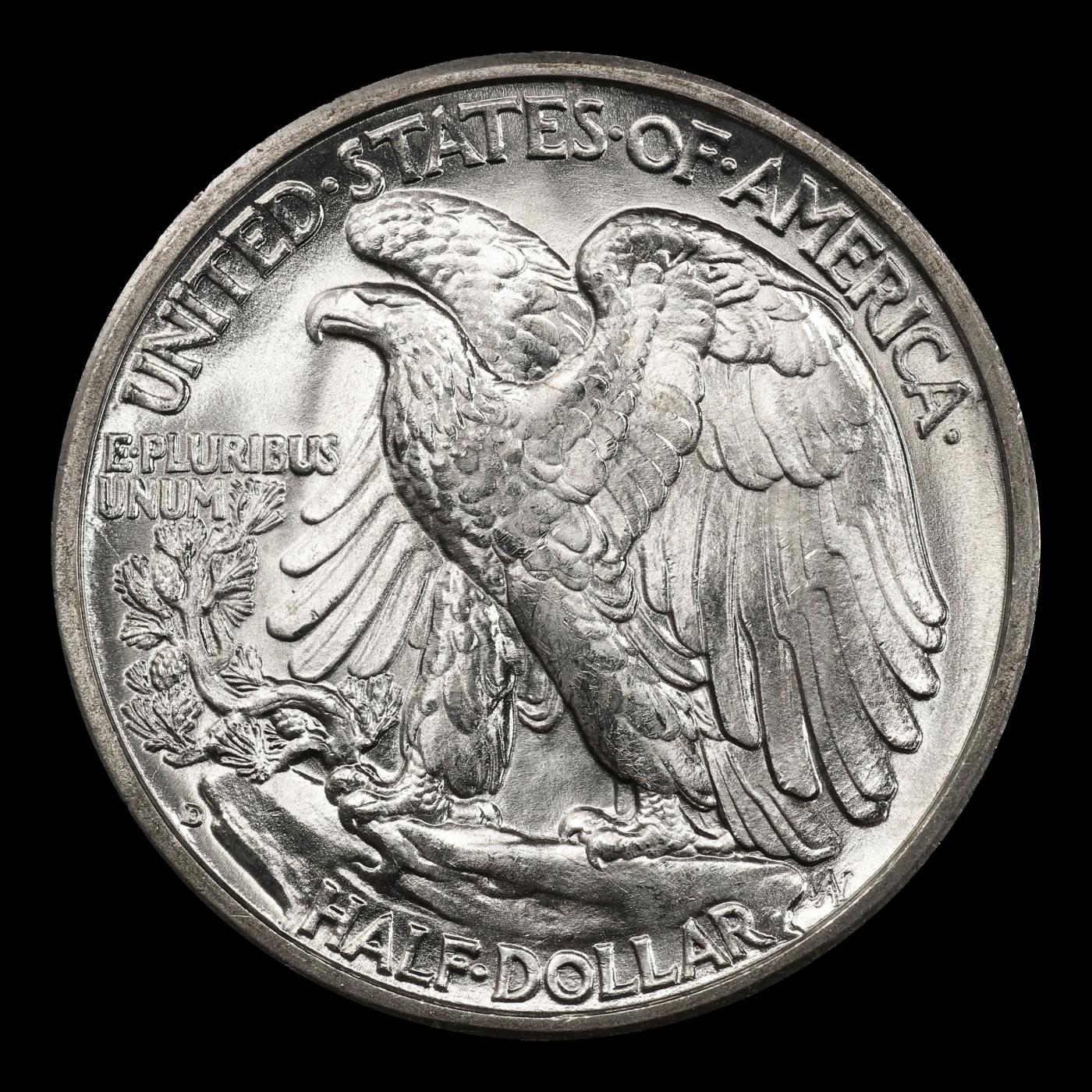 1939-d Walking Liberty Half Dollar Near Top Pop 50c ms67+ SEGS