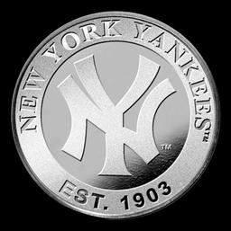 NY Yankees MLB Team - 1 oz Silver Round Round