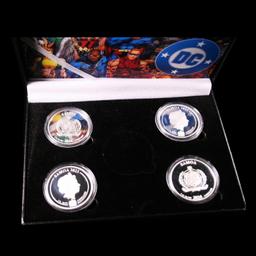 4 OZ .999 Fine Silver Set DC Colorized Superhero's Collection