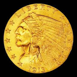1913-p Gold Indian Quarter Eagle Near Top Pop! $2 1/2 ms66 USCG