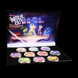 12 Coin Disney Pixar Inside Out Gold Plated Round Collection