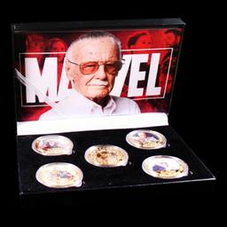 5 Coin Stan Lee Gold Plated Round Collection