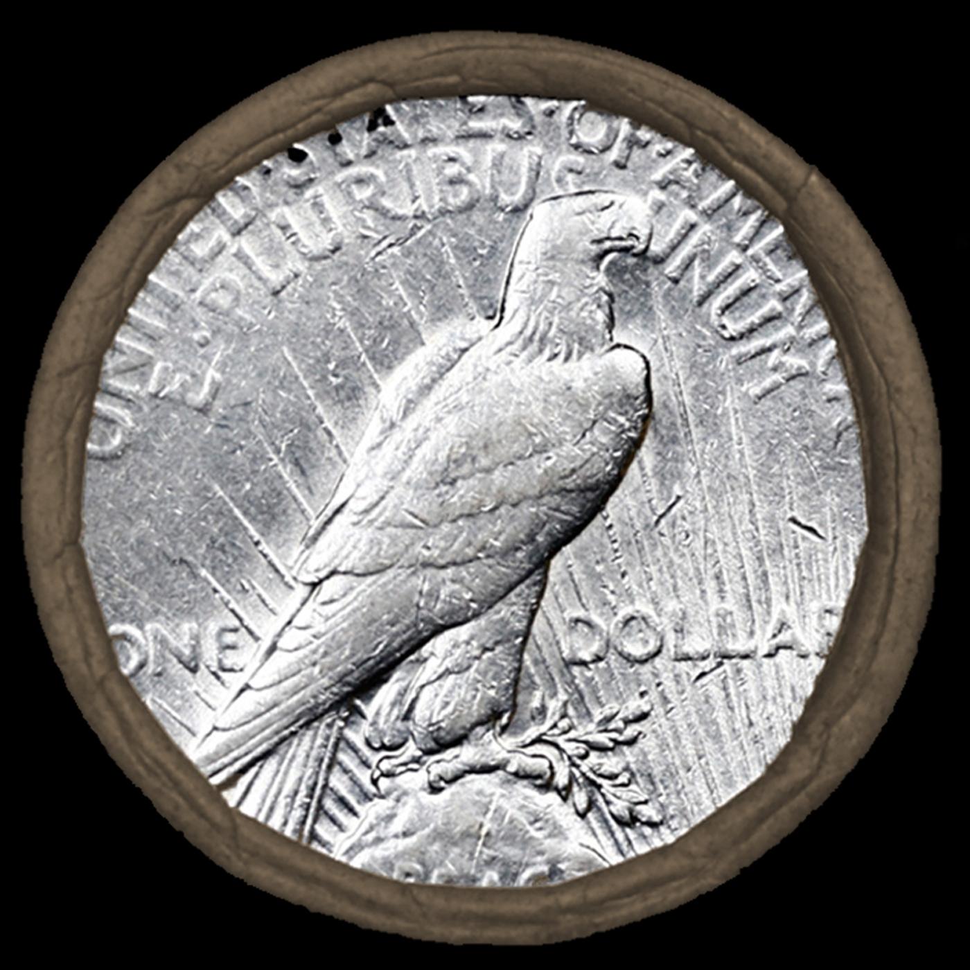 ON- 10 Coin Mixed Morgan/Peace SEARS Circ Dollar $1 Roll Morgan 'S' Rev/Peace 'P' Rev Ends