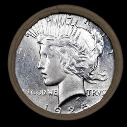 OO- Circulated 10 Coin SEARS Peace Silver Dollar $1 Roll 1925/1926 Ends