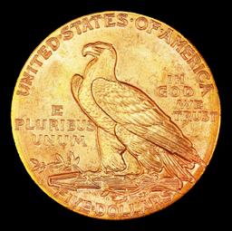 1909-d Gold Indian Half Eagle Near Top Pop! $5 ms65+ USCG