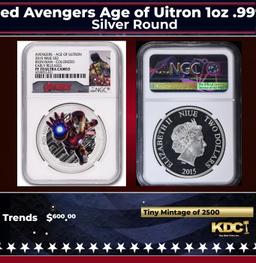 NGC NGC 2015 Marvel Iron Man Colorized Avengers Age of Uitron 1oz .999 Silver $2  Niue Commerative C