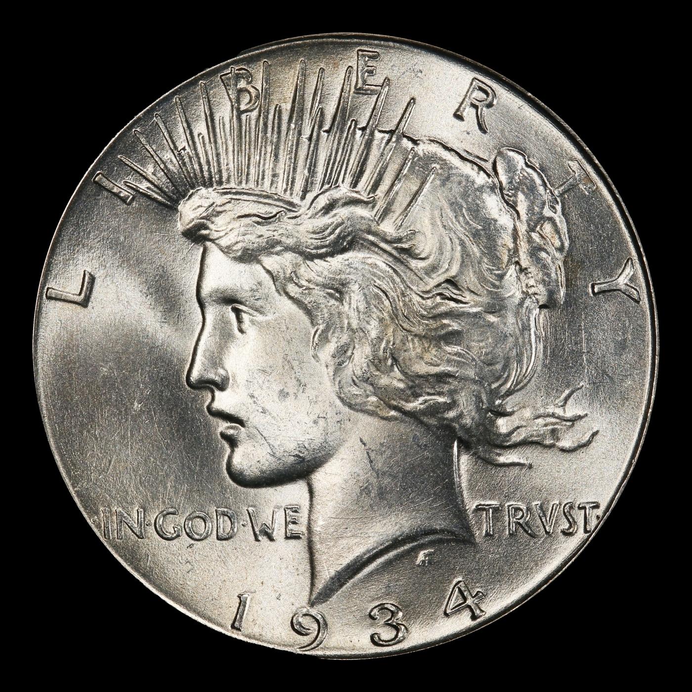 1934-p Peace Dollar $1 Grades ms64