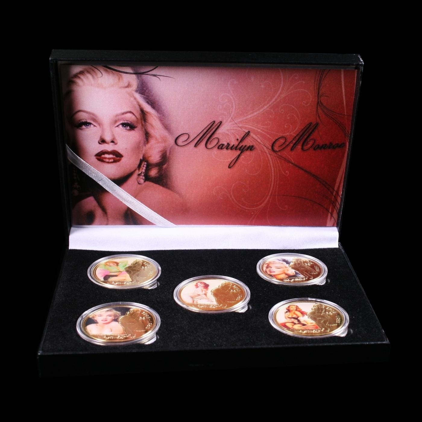 5 Coin Marilyn Monroe Gold Plated Round Collection
