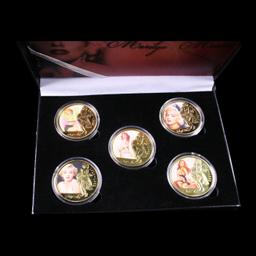 5 Coin Marilyn Monroe Gold Plated Round Collection
