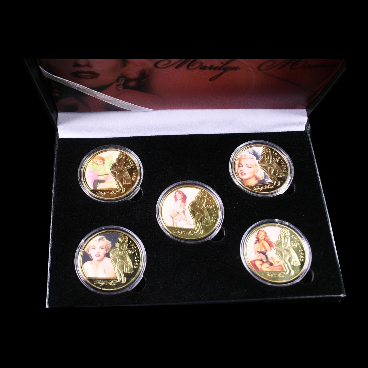 5 Coin Marilyn Monroe Gold Plated Round Collection