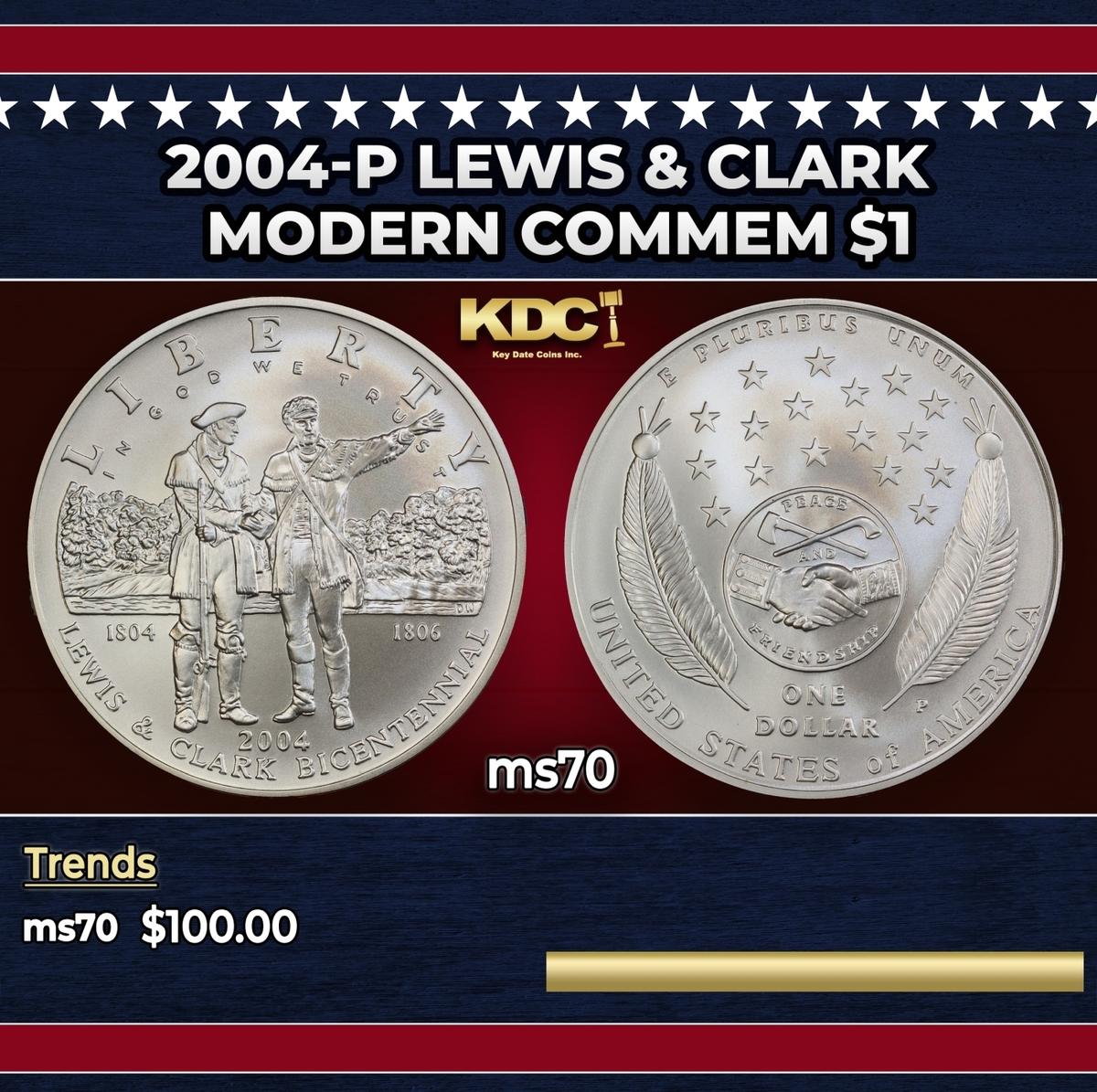 2004-P Lewis & Clark Modern Commem Dollar $1 ms70 SEGS