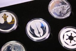 5x 1oz Silver Round Star Wars Set, Darth Vader, rebel alliance, Empire, Jedi Crest, Millennium Falco