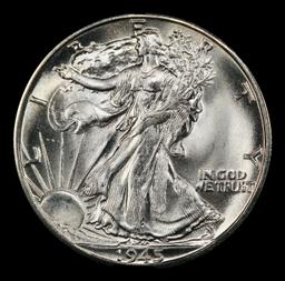 1945-d Walking Liberty Half Dollar 50c ms66+ SEGS