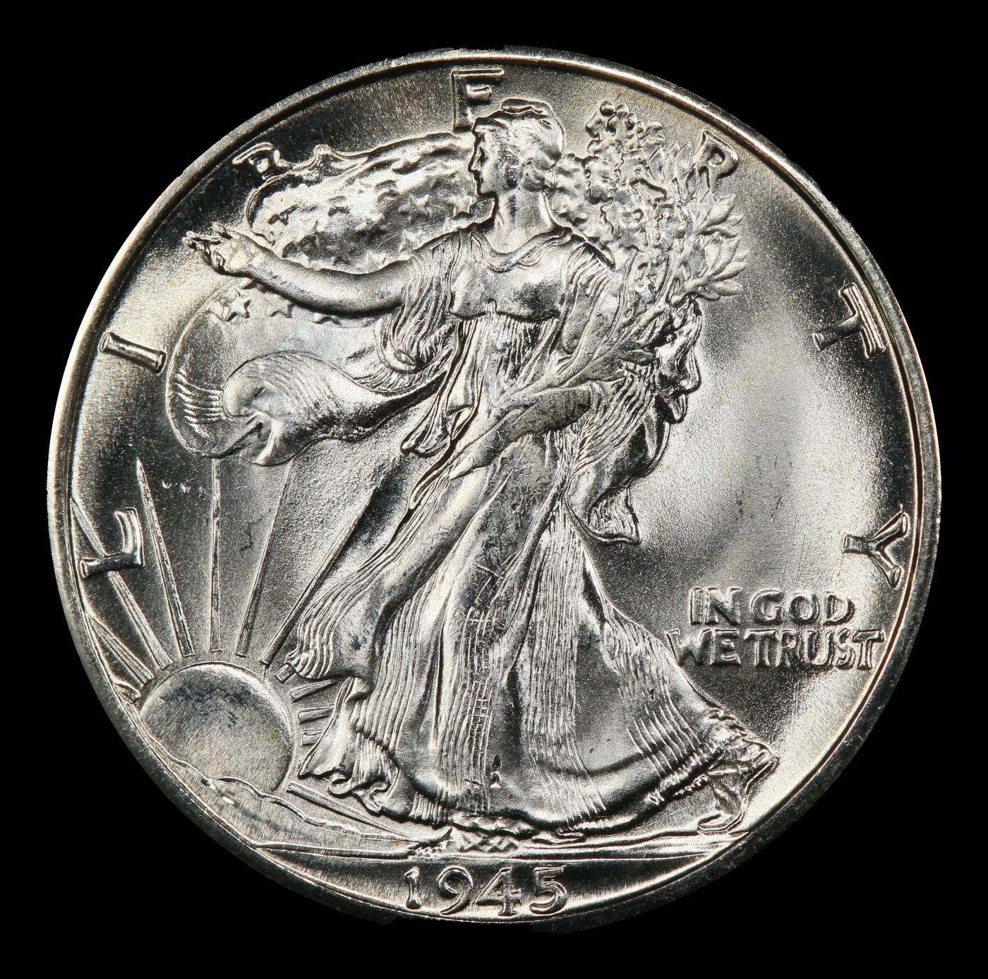 1945-d Walking Liberty Half Dollar 50c ms66+ SEGS