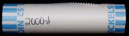 BU Shotgun Jefferson 5c roll, 2000-d 40 pcs Bank $2 Nickel Wrapper