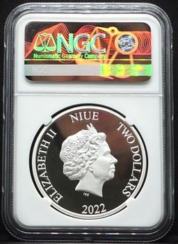 NGC 2022 Disney Silver Bambi 80th Anniversary $2 Niue Colorized Proof pr70 dcam NGC Other Toy