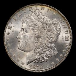 1878-p 7tf Morgan Dollar $1 Grades ms63+