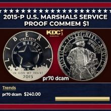 2015-P U.S. Marshals Service Proof Modern Commem Dollar $1 pr70 dcam SEGS