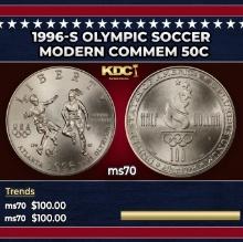 1996-s Olympic Soccer Modern Commem Half Dollar 50c ms70 SEGS