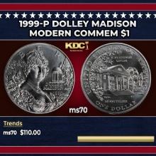 1999-p Dolley Madison Modern Commem Dollar $1 ms70 SEGS