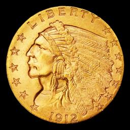 1912-p Gold Indian Quarter Eagle $2 1/2 ms64+ SEGS