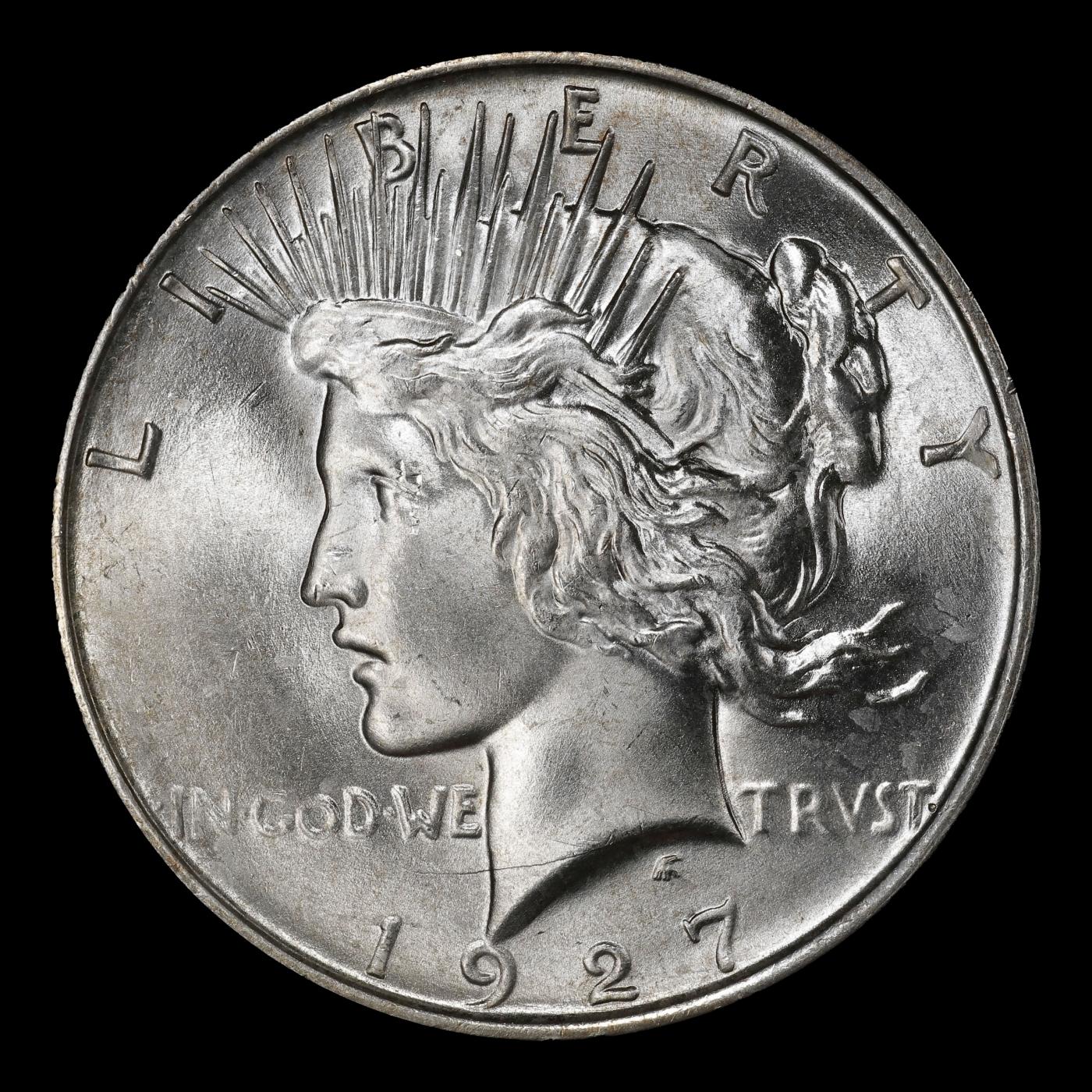 1927-d Peace Dollar $1 ms65 SEGS