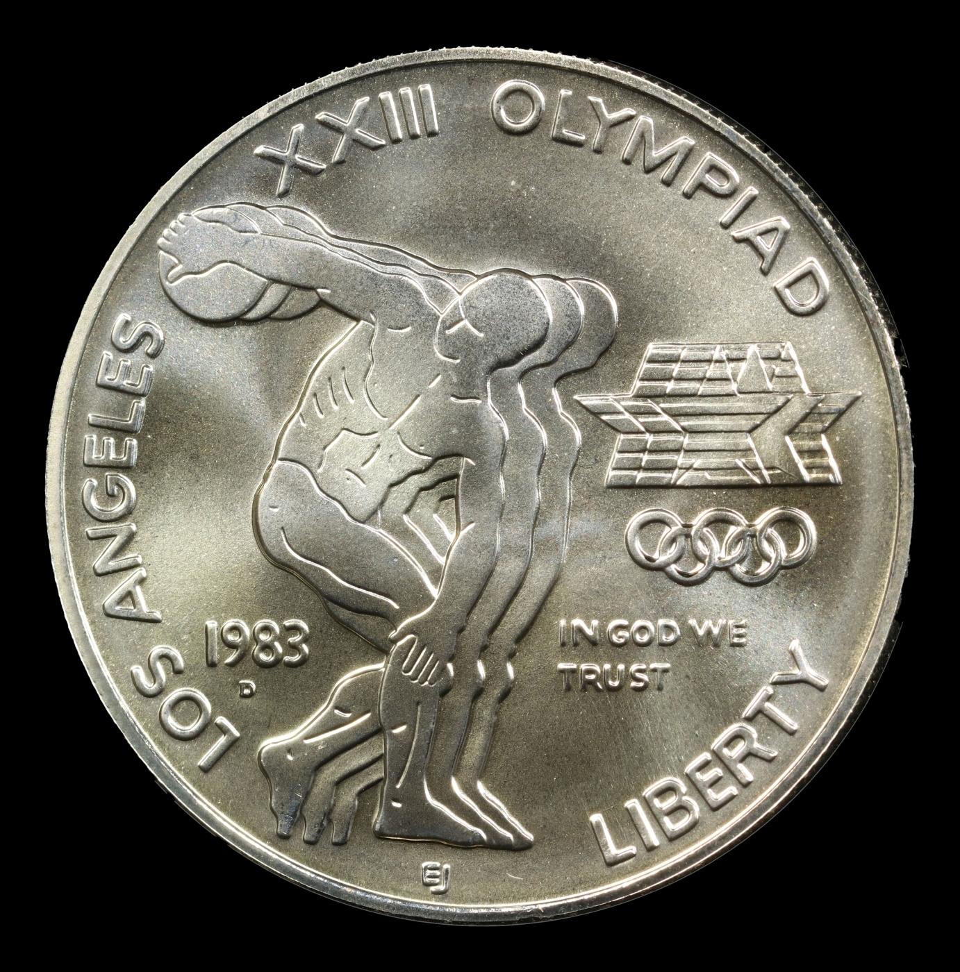 1983-d Olympics Modern Commem Dollar $1 ms70 SEGS