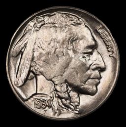1934-d Buffalo Nickel 5c ms65+ SEGS
