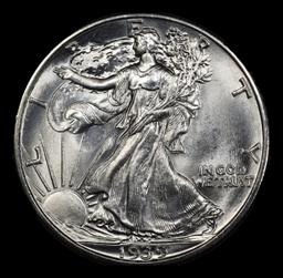1939-p Walking Liberty Half Dollar Near Top Pop 50c ms68 SEGS